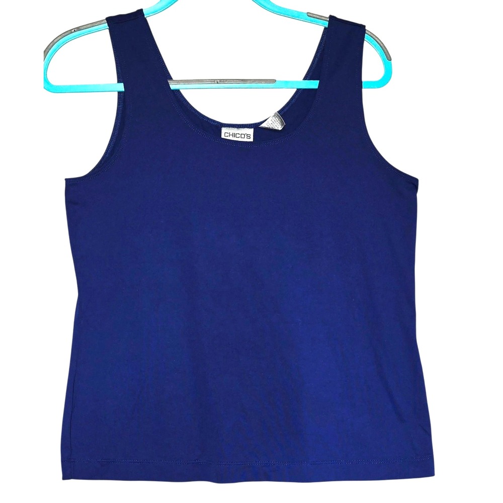 Chico's‎ Tank Top Women's 1 Size Med 3 Pack Scoop Neck Microfiber Knit Tee - Picture 6 of 16